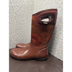 BOGS North Hampton Rain Boots Womens 11 Floral Waterproof Tall Pull-On Rubber